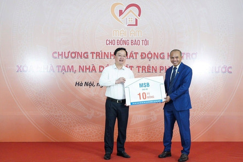 MSB chung tay xóa nhà tạm, nhà dột nát cho hộ nghèo, hộ cận nghèo