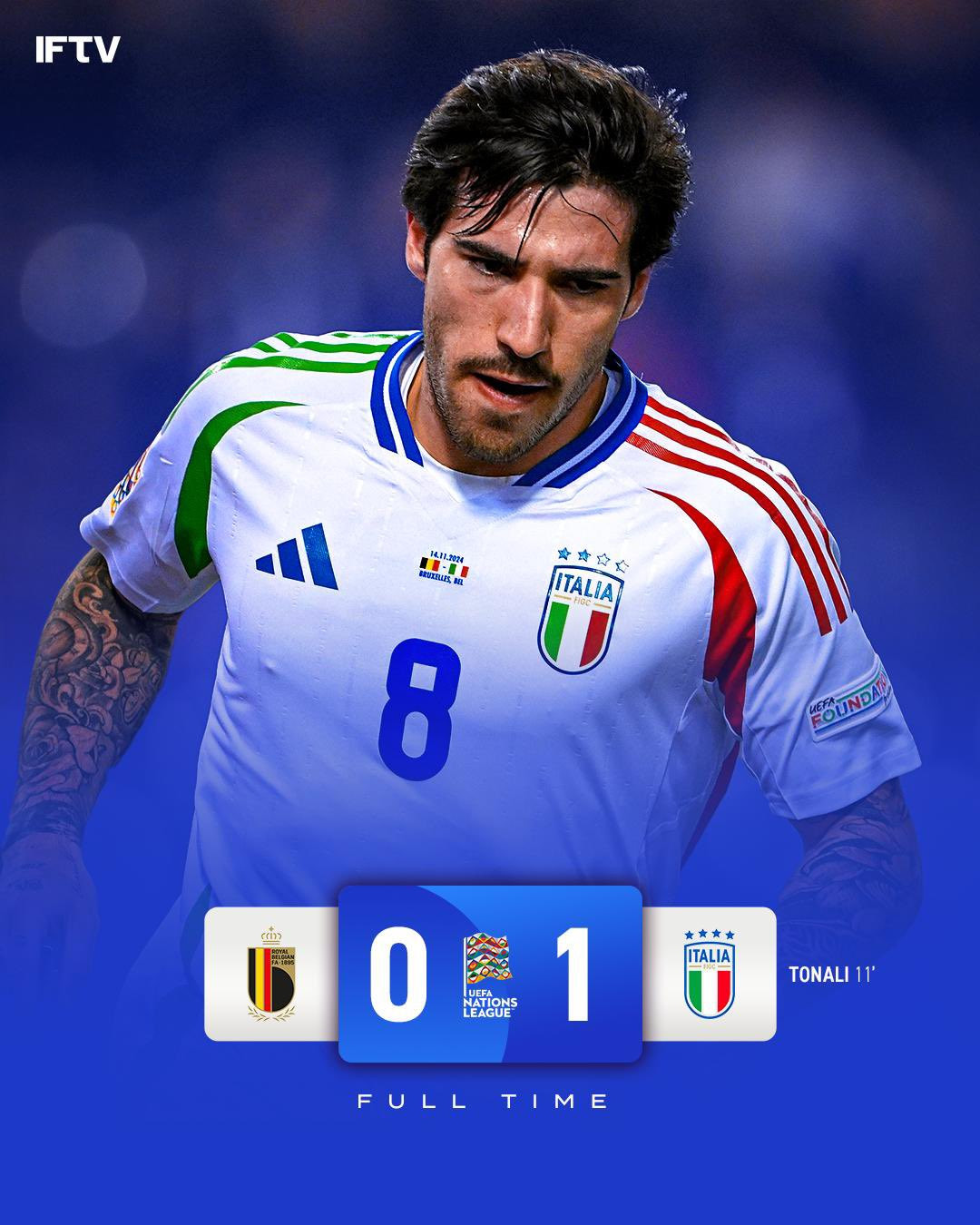 Italy đánh bại Bỉ giành vé tứ kết Nations League Italia