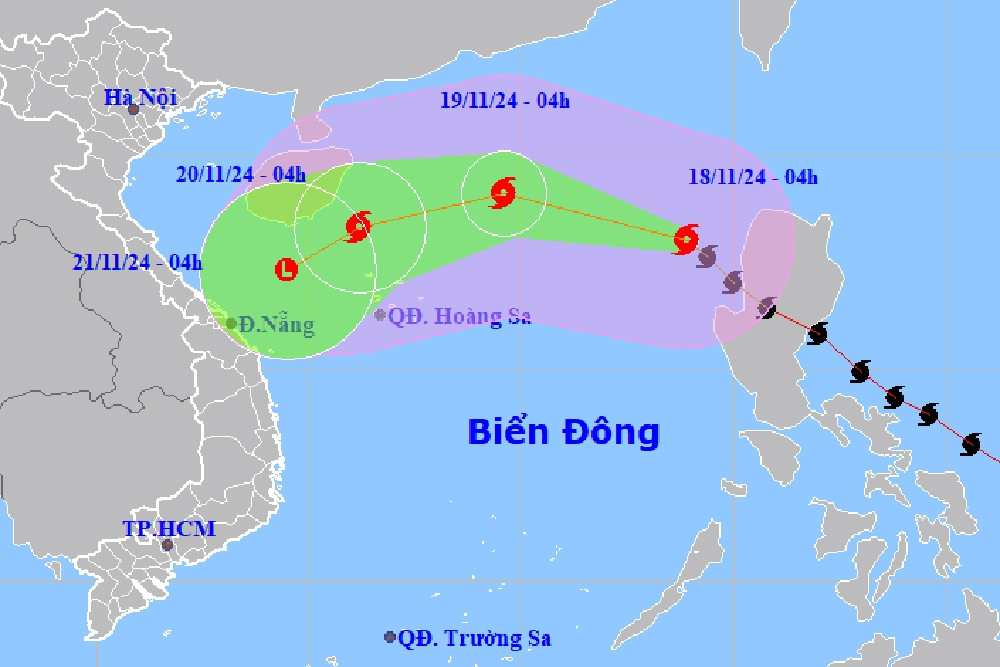 Bão số 9 vào Biển Đông, gặp không khí lạnh suy yếu trên biển Trung Trung Bộ