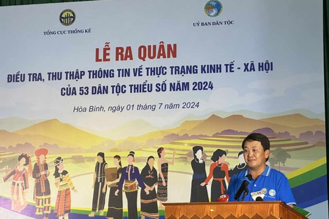 Hoà Bình: Lễ ra quân cấp Trung ương Điều tra, thu thập thông tin về thực trạng KT-XH của 53 DTTS năm 2024
