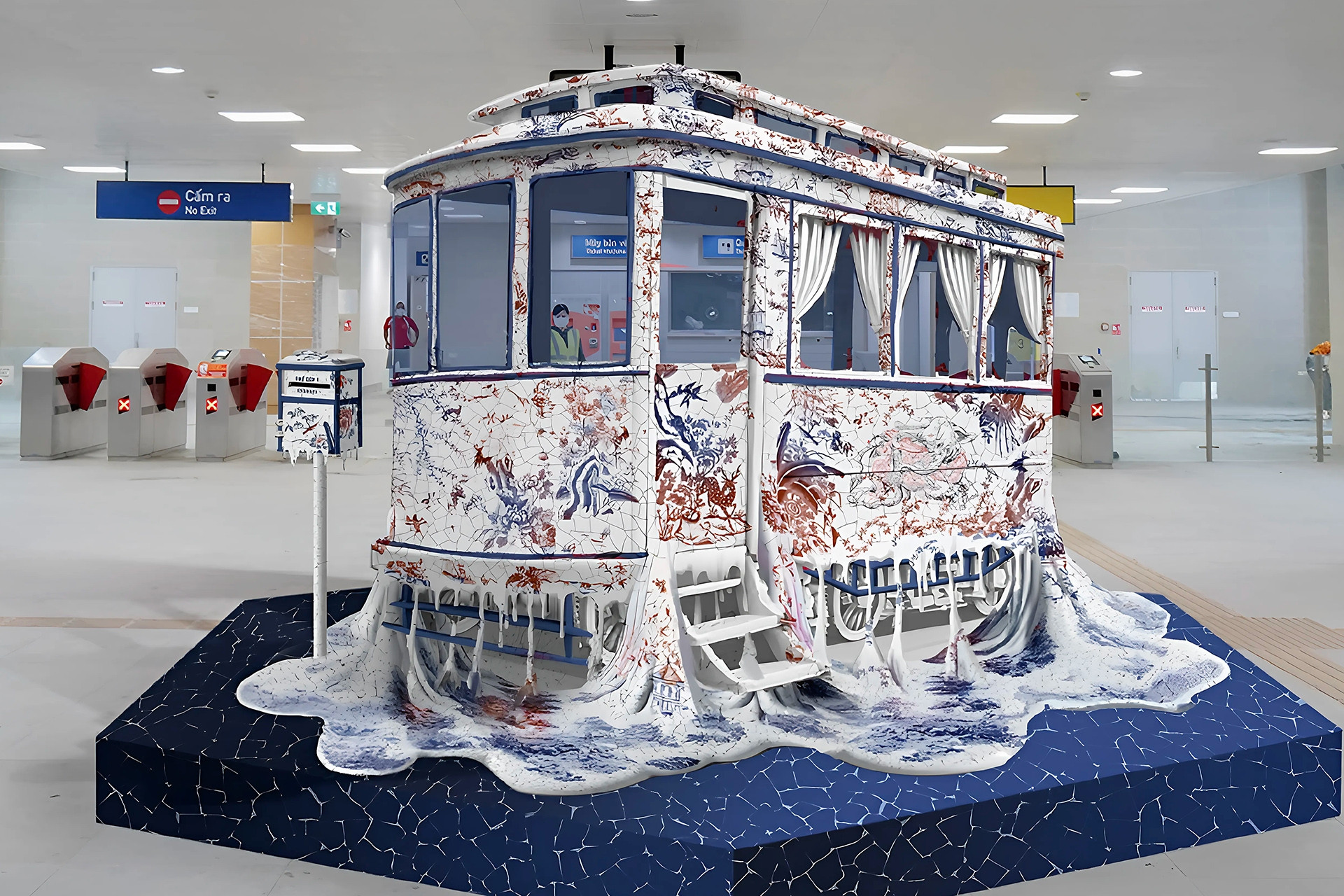 Tàu điện 'leng keng' từ 15.000 mảnh gốm - món quà đặc biệt từ dự án metro Nhổn - ga Hà Nội