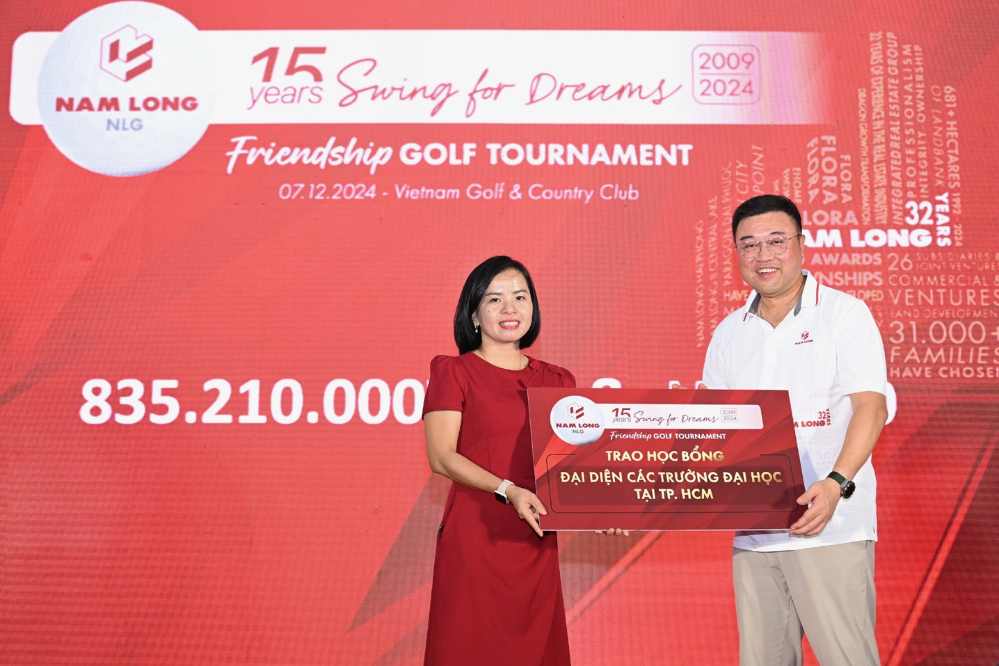 Giải golf Nam Long góp hơn 800 triệu vào học bổng Swing for Dreams