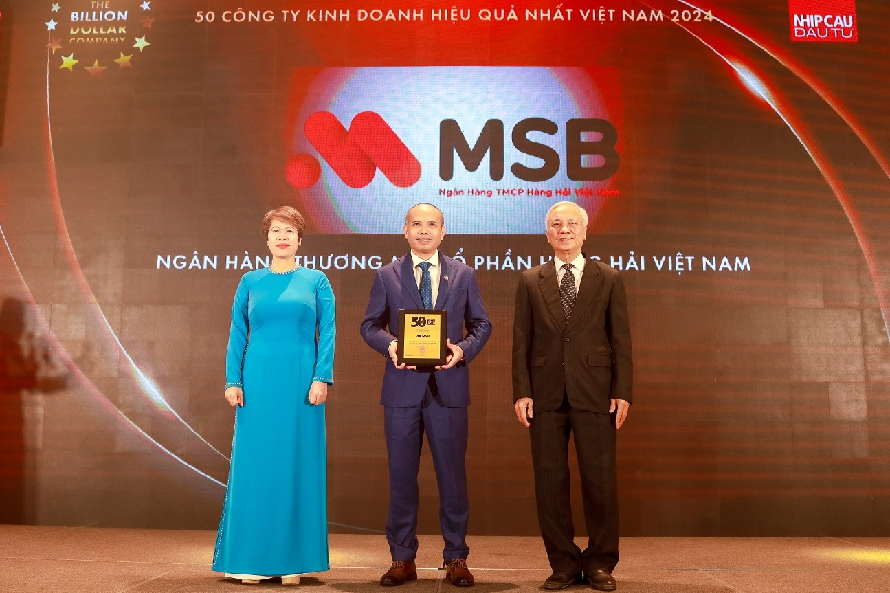 MSB lọt Top 50 công ty kinh doanh hiệu quả nhất Việt Nam năm 2024