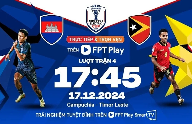 Link xem trực tiếp bóng đá Campuchia đấu với Timor Leste: Bảng A AFF Cup 2024