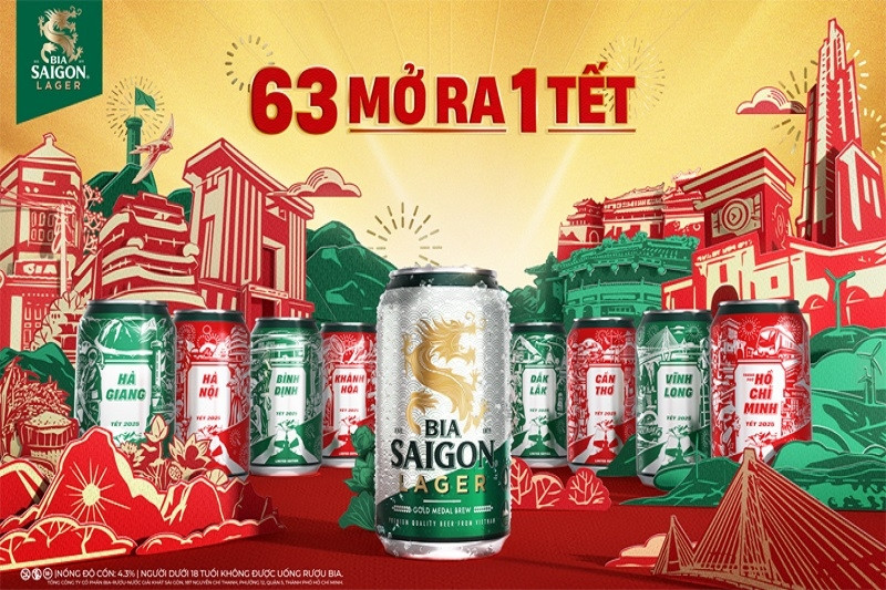 Bia Saigon Lager mời ‘mở một Tết chung’ khắp 63 tỉnh thành