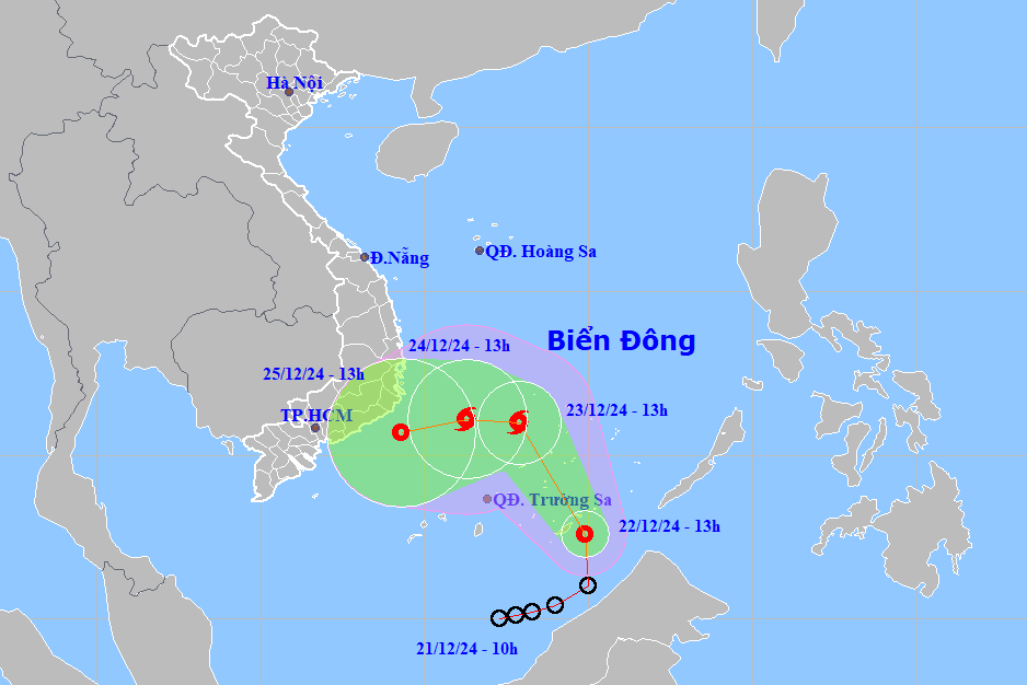 Áp thấp nhiệt đới trên Biển Đông sắp mạnh lên thành cơn bão số 10