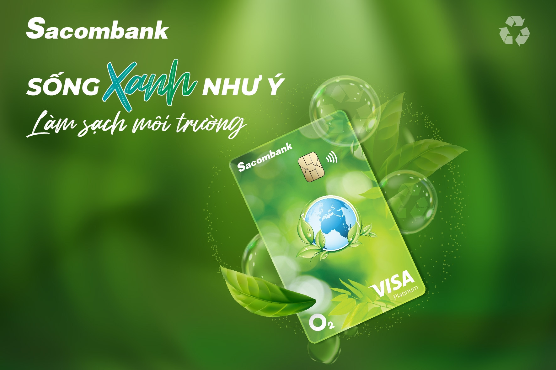 Ra mắt thẻ Sacombank Visa Platinum O2 hướng đến tiêu dùng xanh