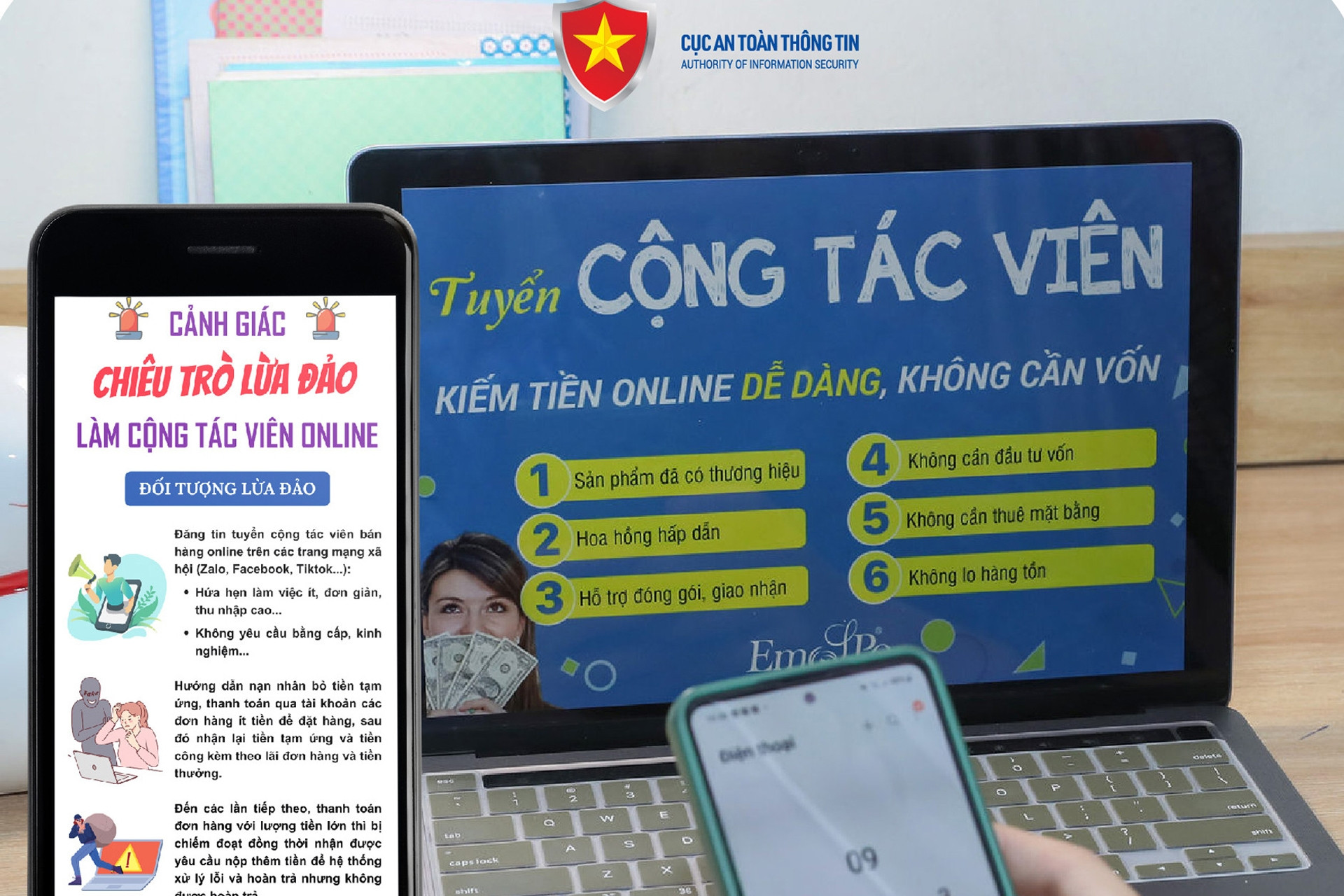 ‘Rộ’ chiêu trò mạo danh doanh nghiệp lừa tuyển cộng tác viên dịp cuối năm