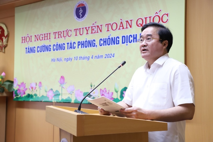 TS. Hoàng Minh Đức, Cục trưởng Cục Y tế dự phòng, Bộ Y tế báo cáo tại hội nghị 10/4 của Bộ Y tế