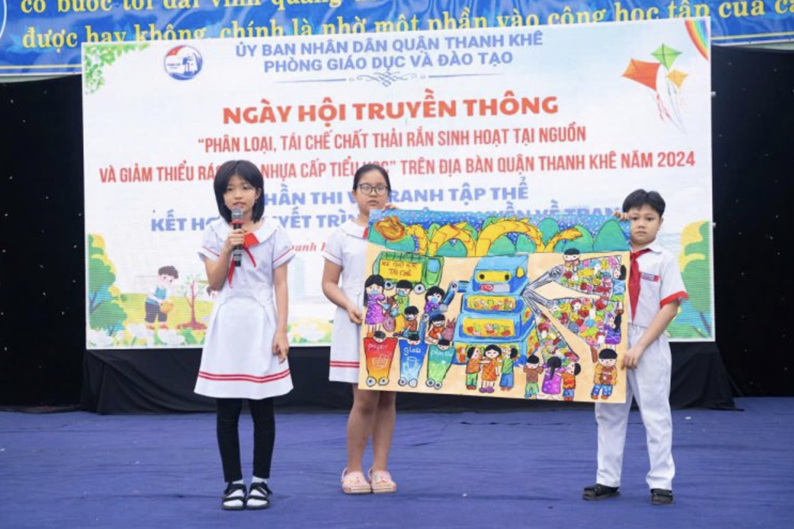 Thanh Khê: Tuyên truyền giảm thiểu rác thải nhựa cho học sinh tiểu học