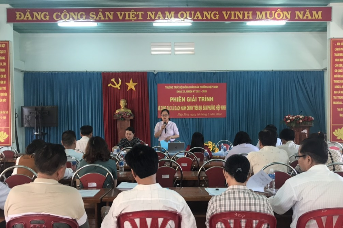 Tây Ninh: Thường trực HĐND phường Hiệp Ninh tổ chức phiên giải trình về công tác CCHC