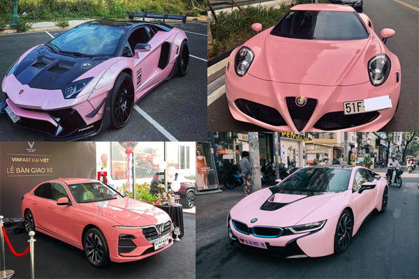 ngam loat o to sang khoac ao mau hong noi bat o viet nam.jpg