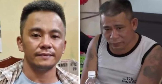 Các đối tượng Vũ Văn Sỹ và Trương Tất Hảo (từ trái qua) vừa bị bắt giữ. Ảnh Công an Thái Bình.jpeg