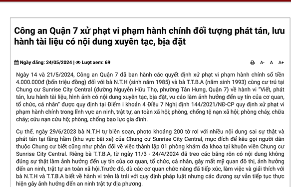 Phạt hành chính nhiều người phát tán tờ rơi xuyên tạc, bịa đặt ở TPHCM