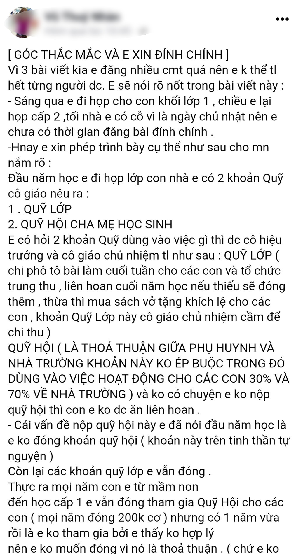 Sự hiểu nhầm tai hại: Học sinh lớp 1 không được ăn liên hoan do mẹ không đóng quỹ