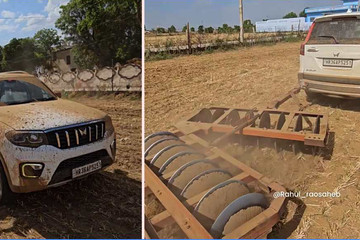 Nông dân Ấn Độ đem xe SUV mới mua đi cày ruộng gây chú ý