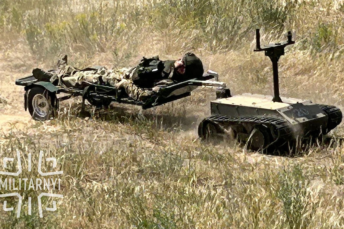 Mẫu xe sơ tán thương binh không người lái KNLR-E ​​VEPR. Ảnh: Militarnyi