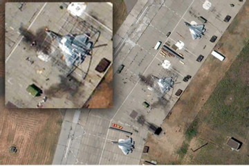 Công bố ảnh vệ tinh mới về chiến đấu cơ Su-57 của Nga bị Ukraine tấn công