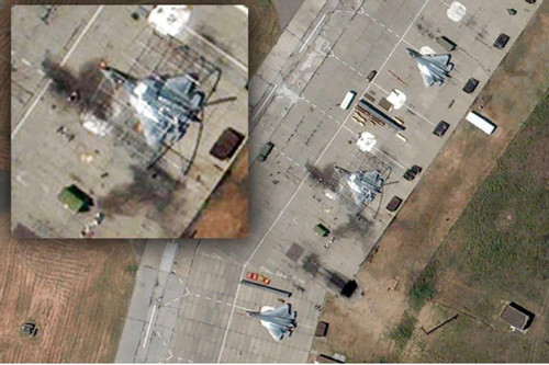 Công bố ảnh vệ tinh mới về chiến đấu cơ Su-57 của Nga bị Ukraine tấn công