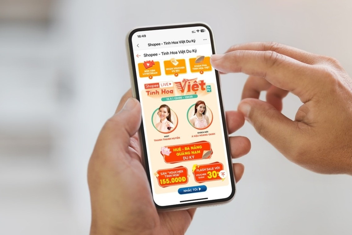 Shopee nhân rộng mô hình livestream quảng bá sản phẩm Việt truyền thống