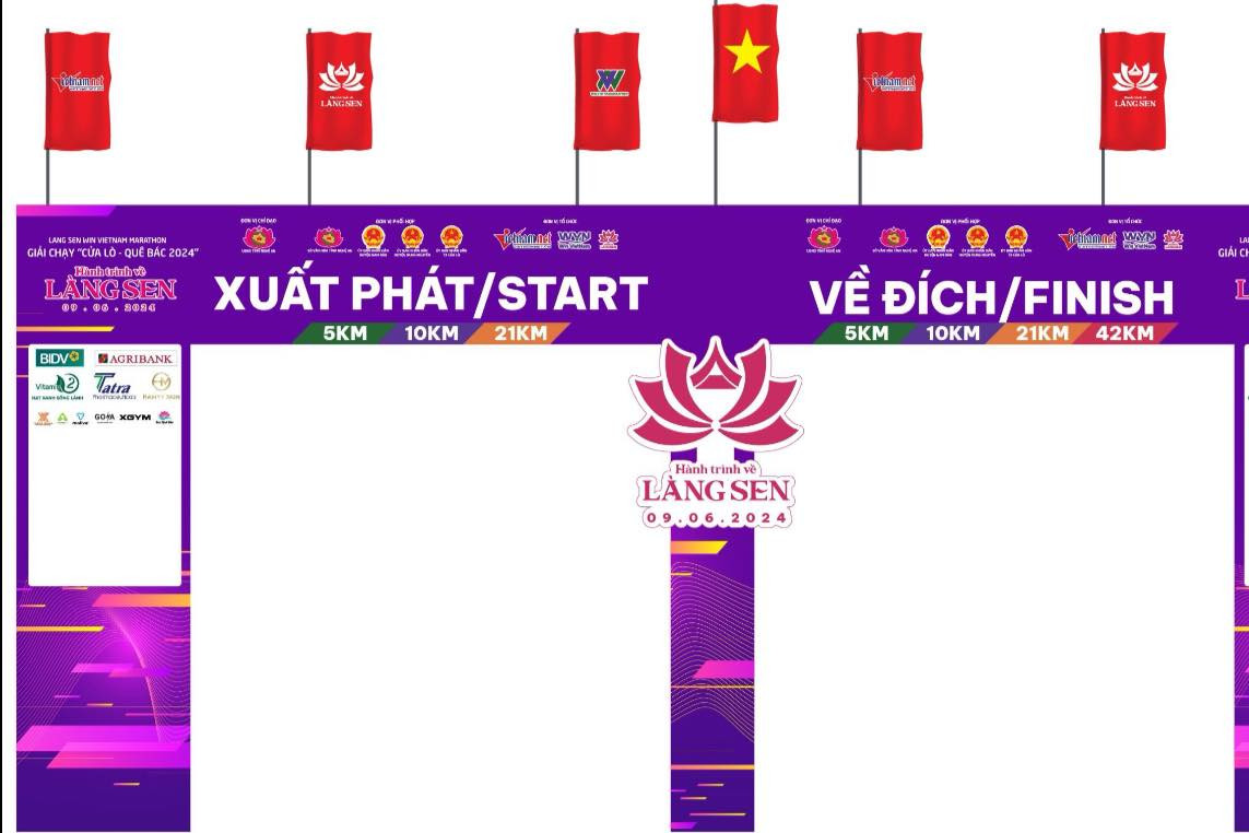 Lộ diện thiết kế cổng xuất phát - về đích tại Hành trình về Làng Sen 2024