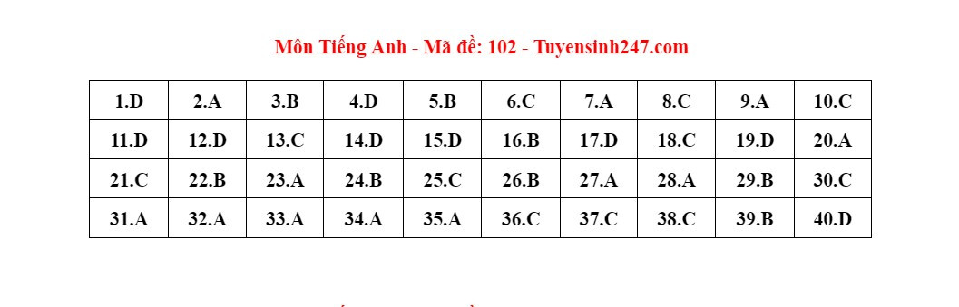 Đề thi và đáp án gợi ý vào lớp 10 Hà Nội năm 2024