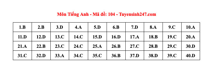 Đề thi và đáp án gợi ý vào lớp 10 Hà Nội năm 2024