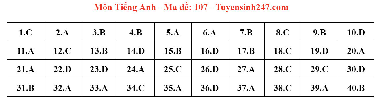 Đề thi và đáp án gợi ý vào lớp 10 Hà Nội năm 2024