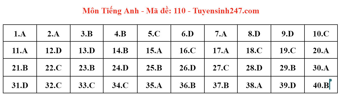 Đề thi và đáp án gợi ý vào lớp 10 Hà Nội năm 2024