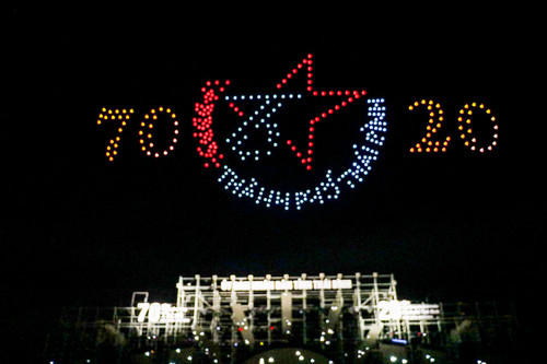 Hình ảnh ý nghĩa trên bầu trời lễ kỷ niệm 70 năm giải phóng thị xã Thái Bình