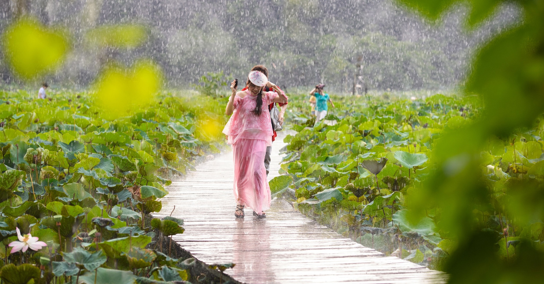 Khoảnh khắc các &amp;apos;nàng thơ&amp;apos; bỏ chạy vì mưa lớn ở Hang Múa gây &amp;apos;bão mạng&amp;apos;