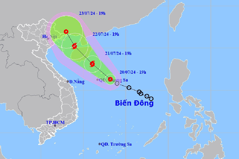 Áp thấp nhiệt đới trên Biển Đông tiếp tục tăng cấp, sắp mạnh lên thành bão