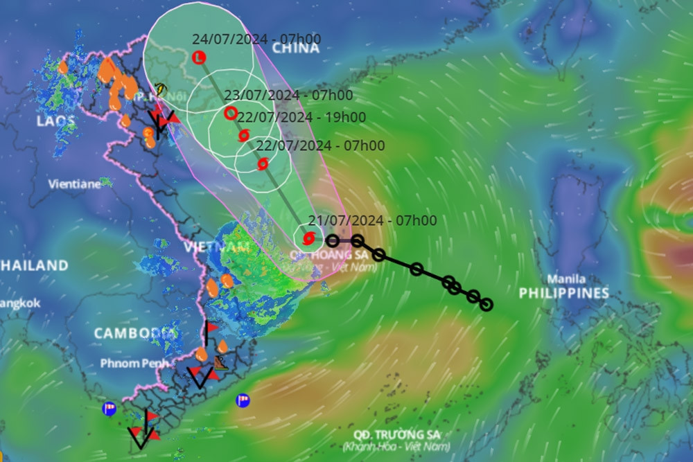 Bản tin trưa 21/7: Áp thấp nhiệt đới mạnh lên thành bão số 2, nhiều nơi mưa lớn