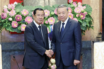 Chủ tịch nước Tô Lâm và Thủ tướng Phạm Minh Chính tiếp ông Hun Sen