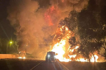 Cháy xe bồn trên cao tốc Hà Nội – Hải Phòng: Tài xế ô tô tải tử vong