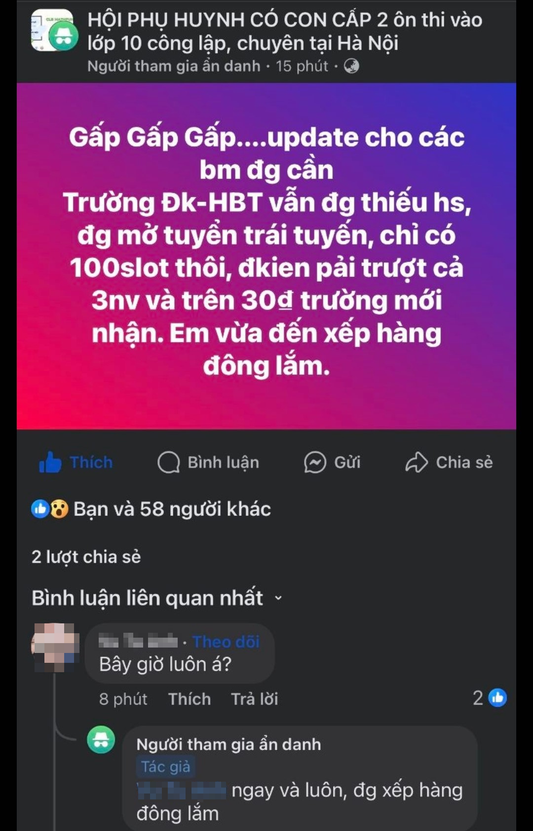 Tin Đồn Sai Sự Thật về Tuyển Sinh Lớp 10 Trường Đoàn Kết - Hai Bà Trưng Gây Hoang Mang cho Phụ Huynh