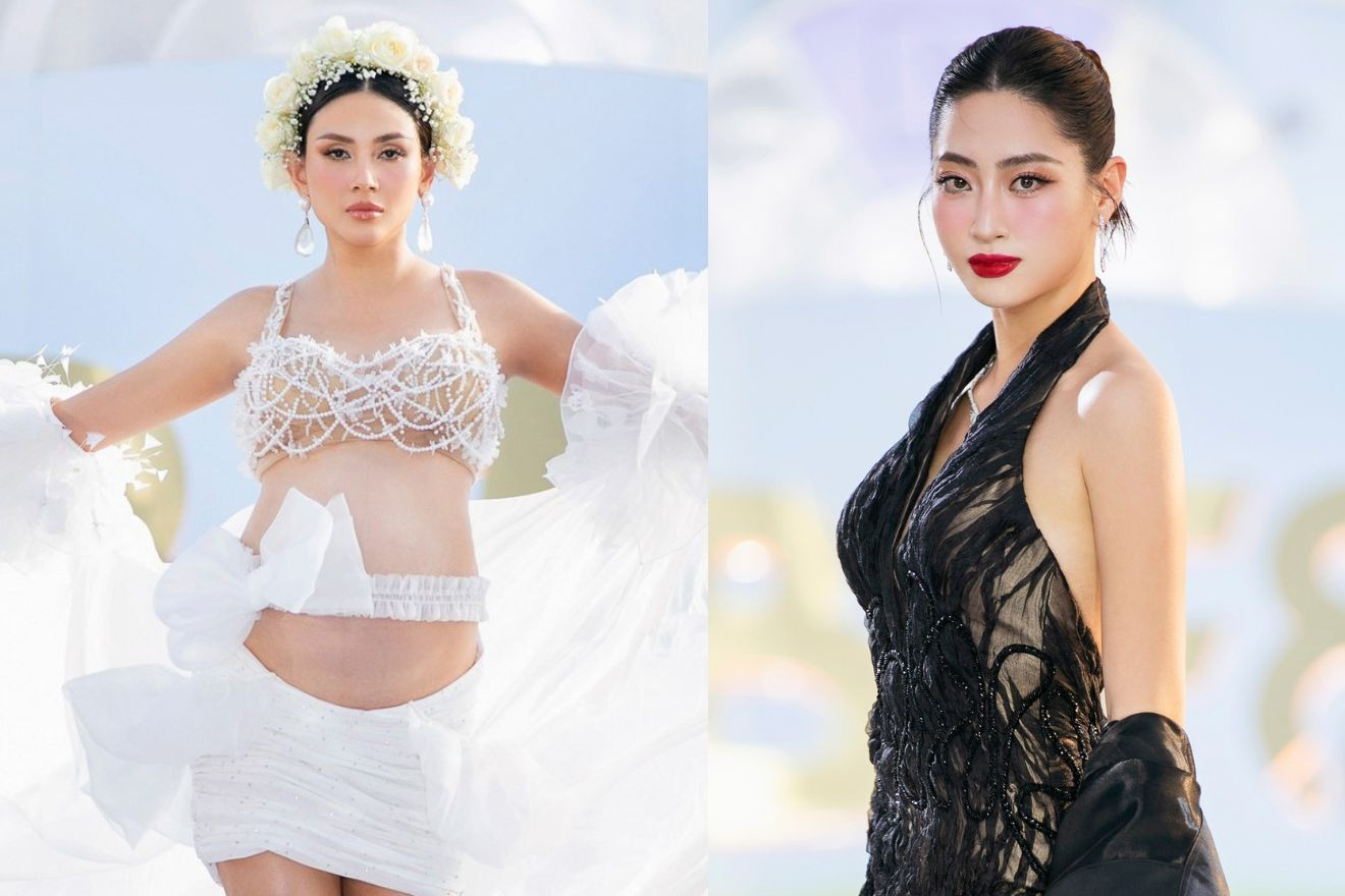 Võ Hoàng Yến bụng bầu khệ nệ, Lương Thùy Linh catwalk trên độ cao 71m