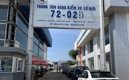 Một trung tâm đăng kiểm ở Bà Rịa - Vũng Tàu bị tạm đình chỉ hoạt động 1 tháng