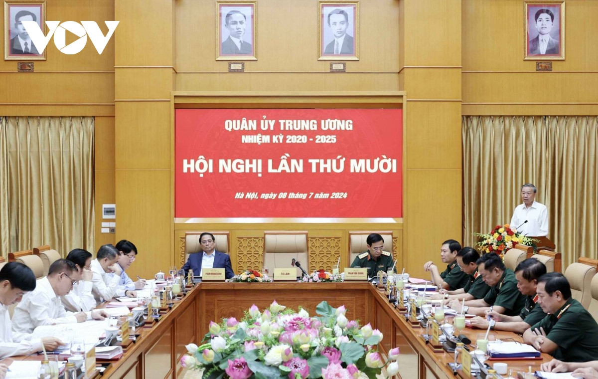 chu tich nuoc to lam va thu tuong pham minh chinh du hoi nghi quan uy trung uong hinh anh 1