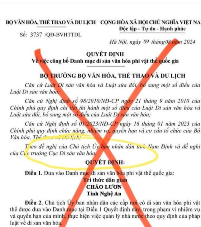 Bộ Văn hóa đề nghị xử lý thông tin xuyên tạc về 'cháo lươn Nghệ An' ảnh 3