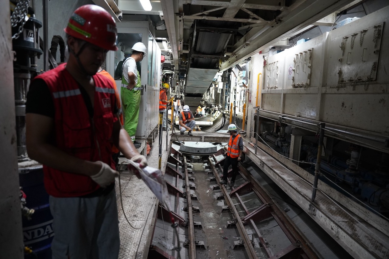 Robot đào hầm metro Nhổn - ga Hà Nội đã đào được gần 100m
