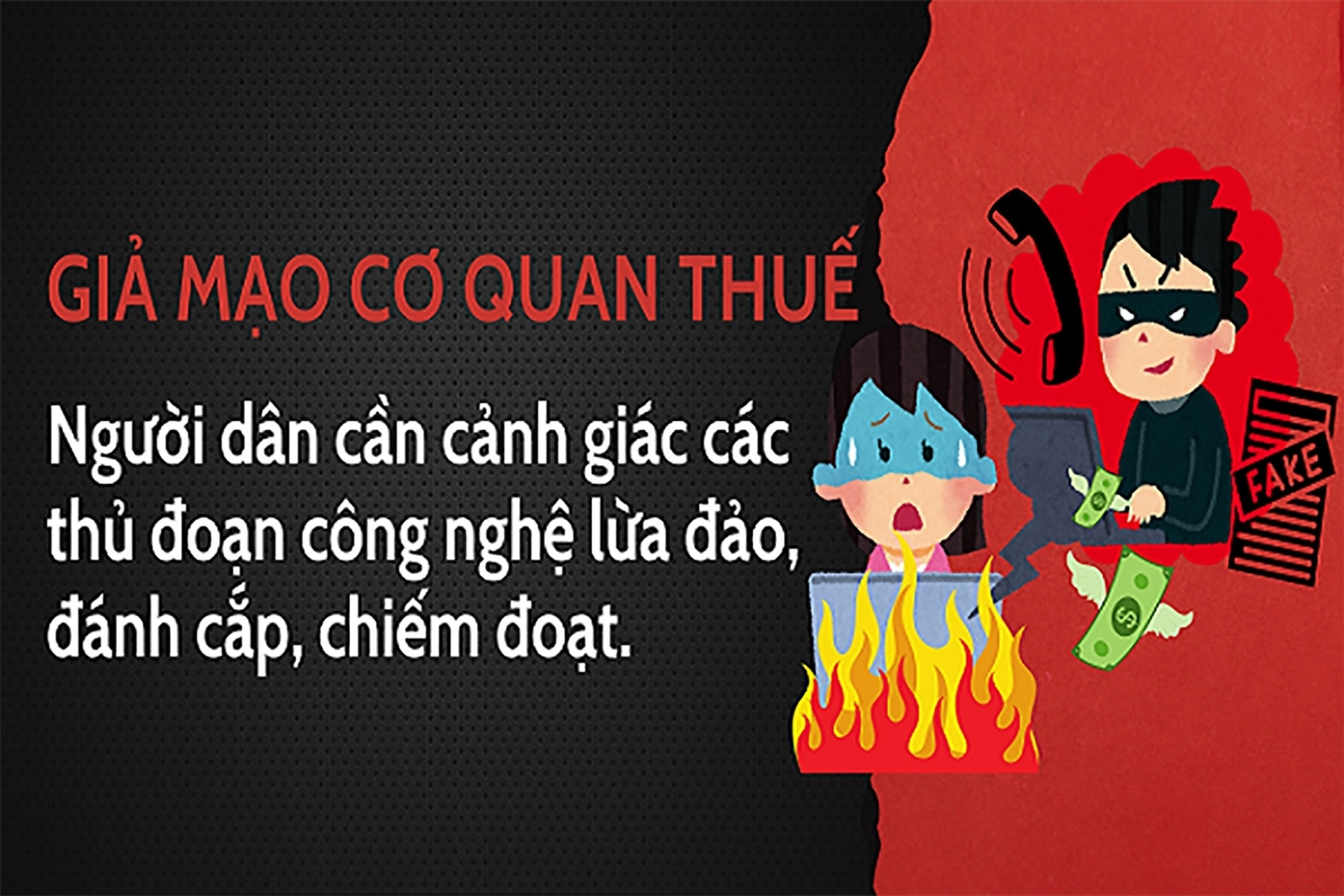 Cảnh báo tình trạng giả mạo cơ quan thuế để lừa đảo