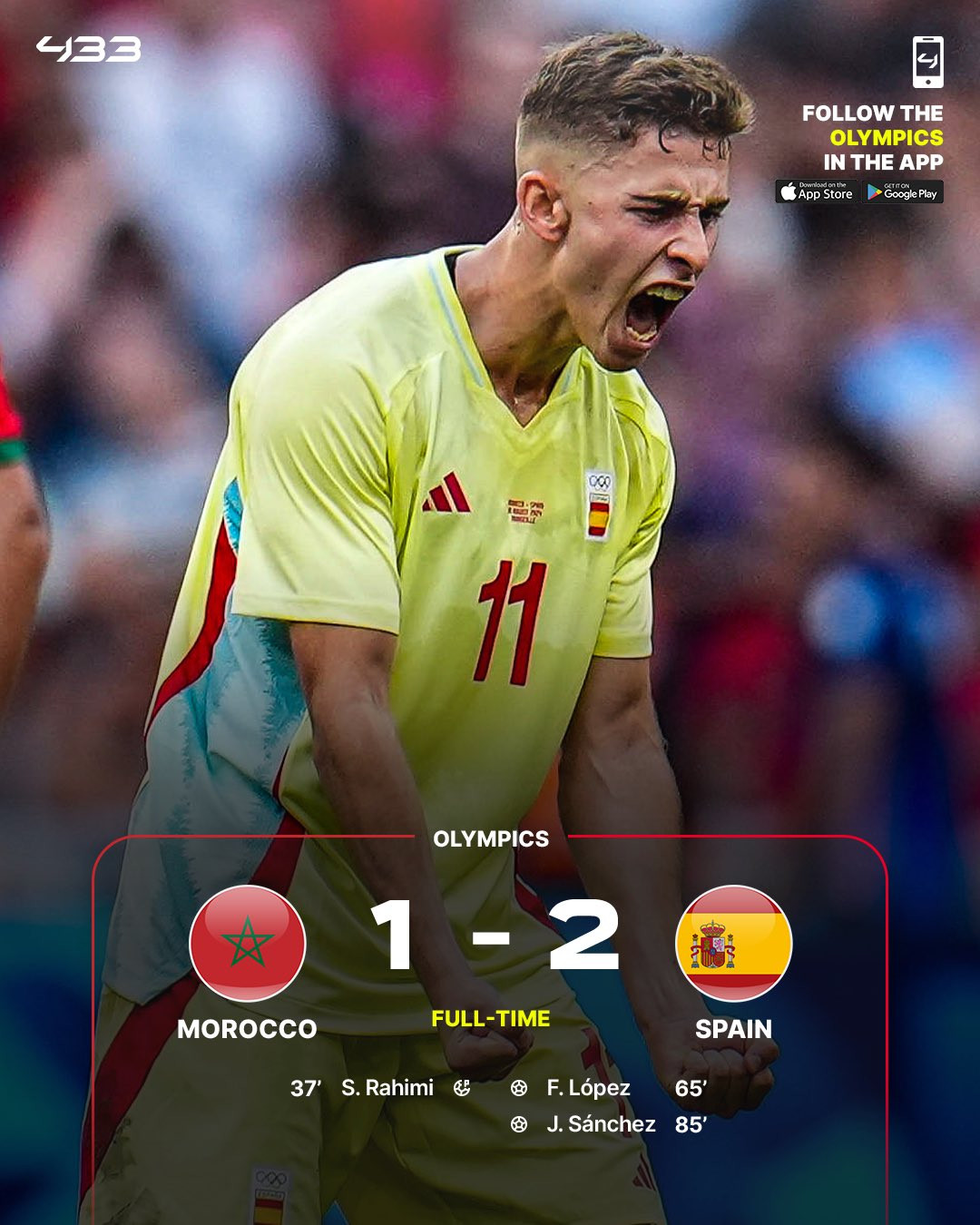 Olympic Tây Ban Nha 2-1 Maroc