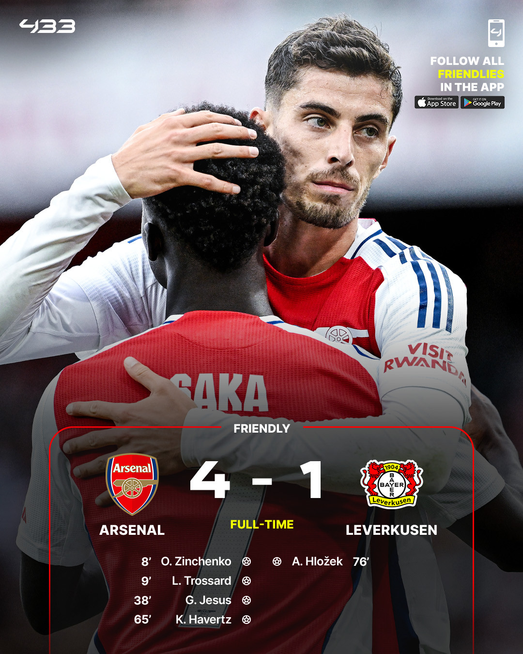 Arsenal đè bẹp nhà vô địch Bundesliga Arsenal