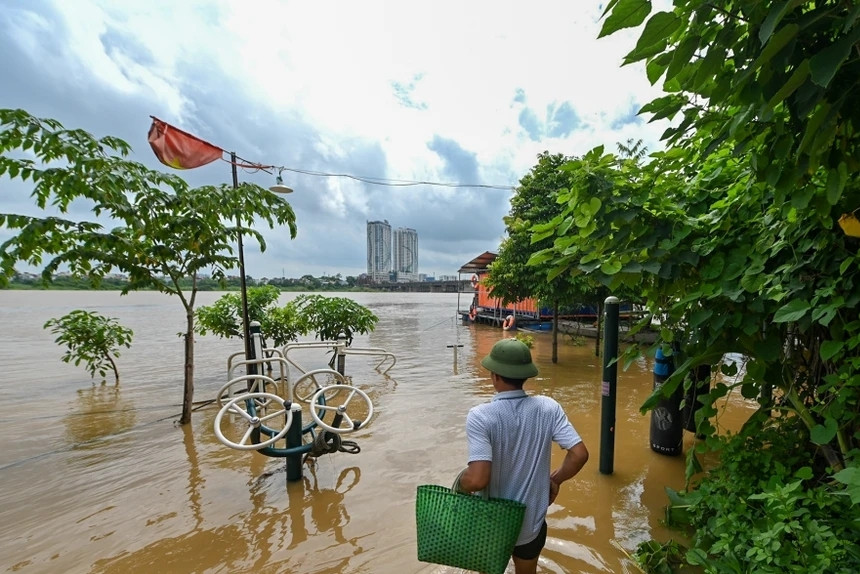 Bản tin trưa 10/9: Nước lũ tràn về Hà Nội, bãi giữa sông Hồng chìm nghỉm