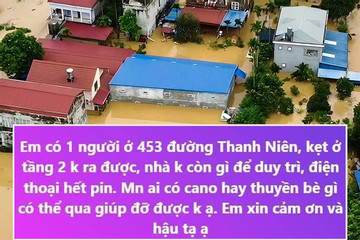 Nhói lòng lời cầu cứu của người thân trong vùng lụt