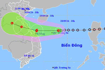 Áp thấp nhiệt đới cách Hoàng Sa 180km, miền Trung nhiều nơi mưa trắng trời