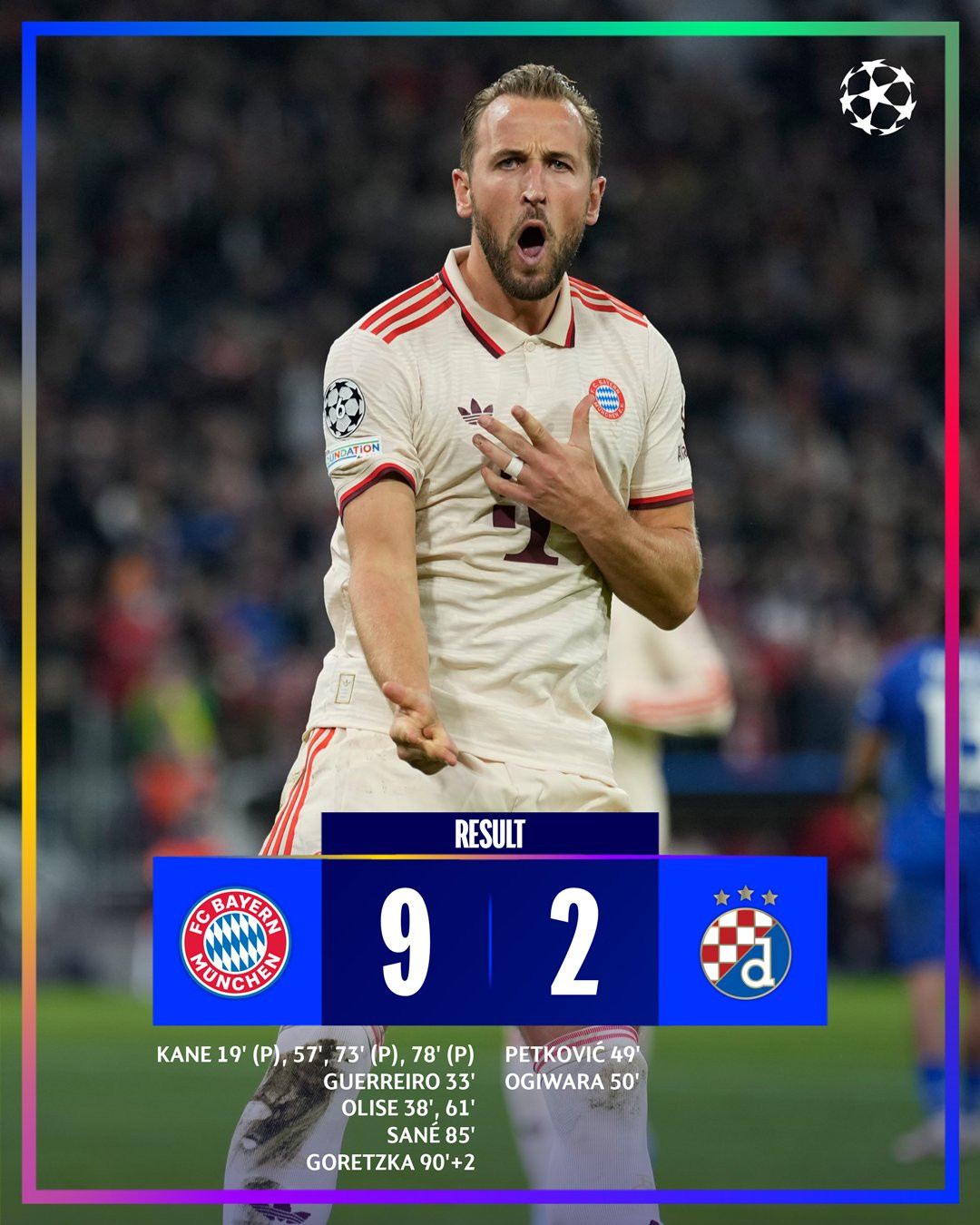 Bayern Munich thắng 9-2 ở Champions League Bayern Munich
