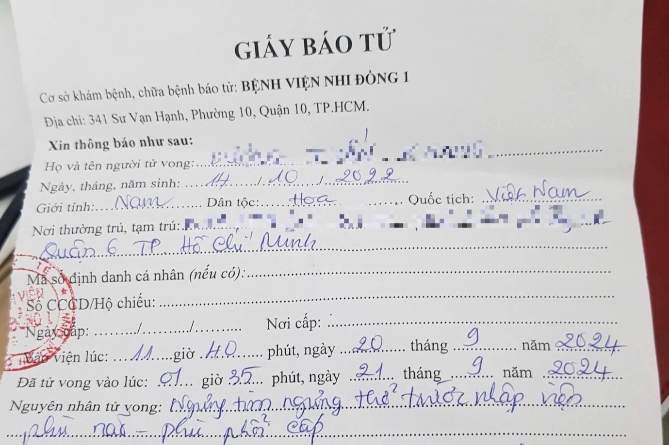 Bé 2 tuổi tử vong sau bữa ăn, cô giáo kể lại phút đưa đi cấp cứu