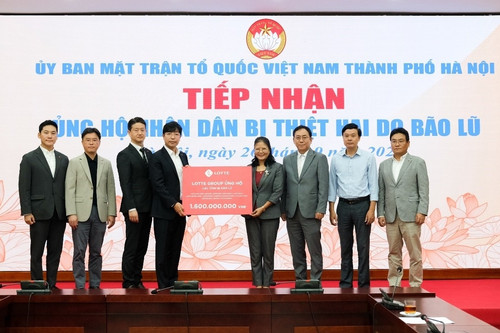 Tập đoàn Lotte ủng hộ 3 tỷ đồng khắc phục hậu quả bão lũ